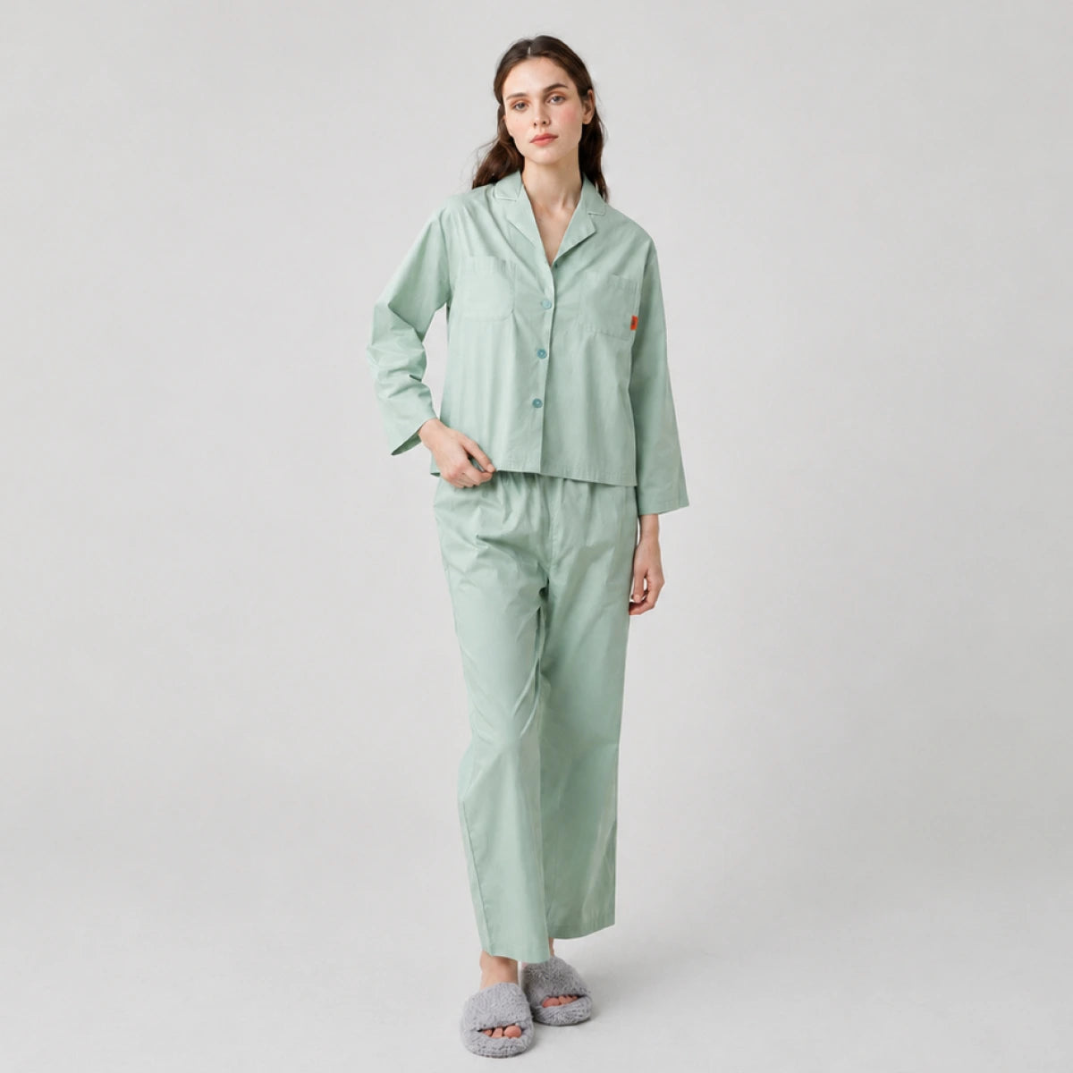 nareun Basic Long-Sleeve Pajama Set (Mint / FREE)