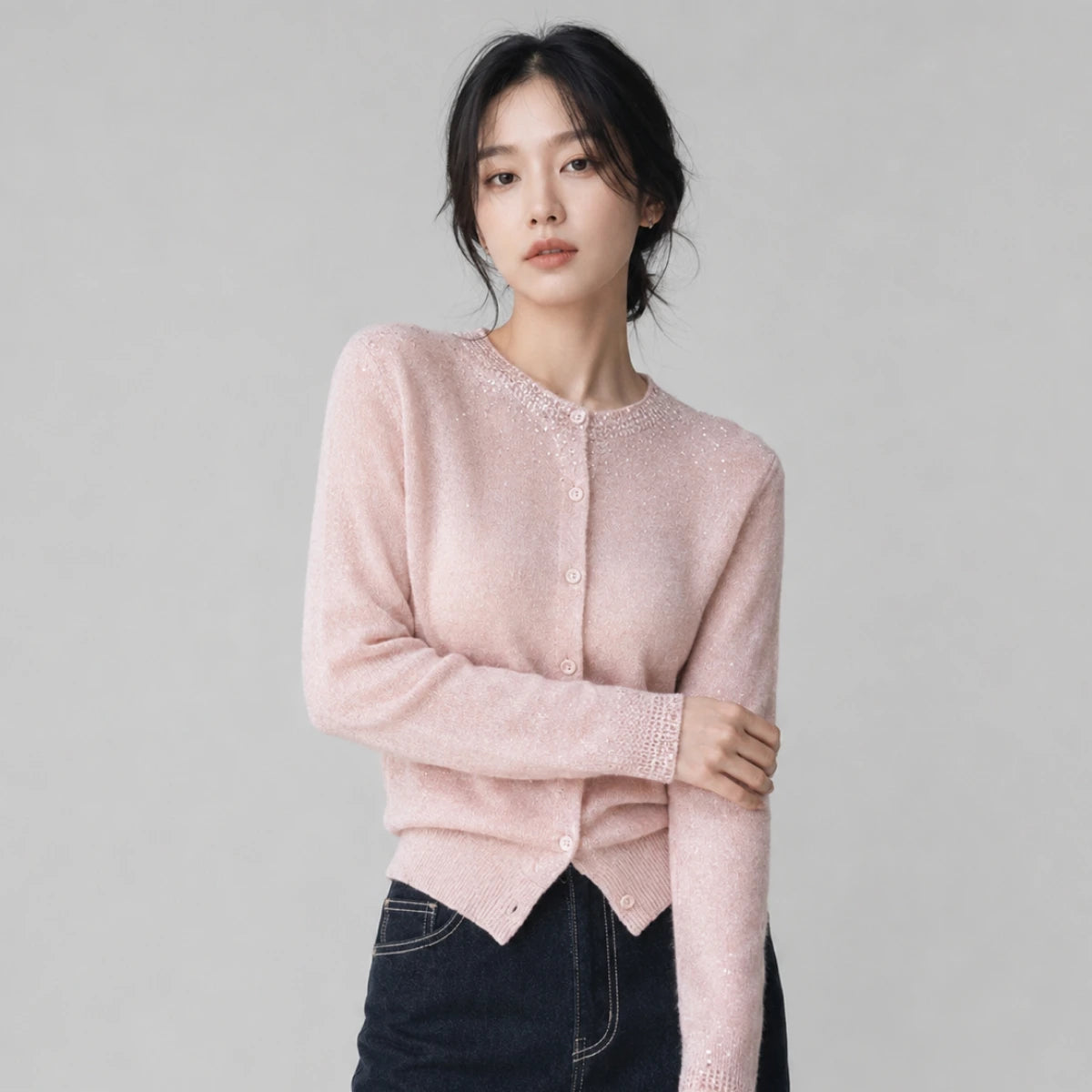 CelebShop edition Alpaca Blend Sequin Cardigan