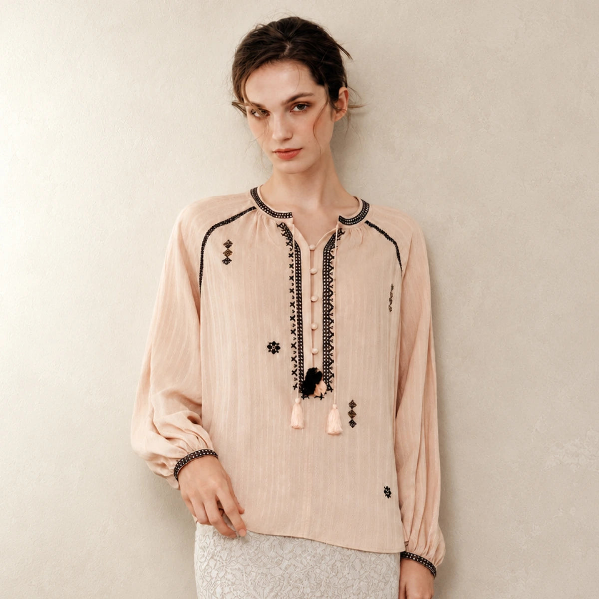 DEVEROTTA Ethnic Tassel Blouse