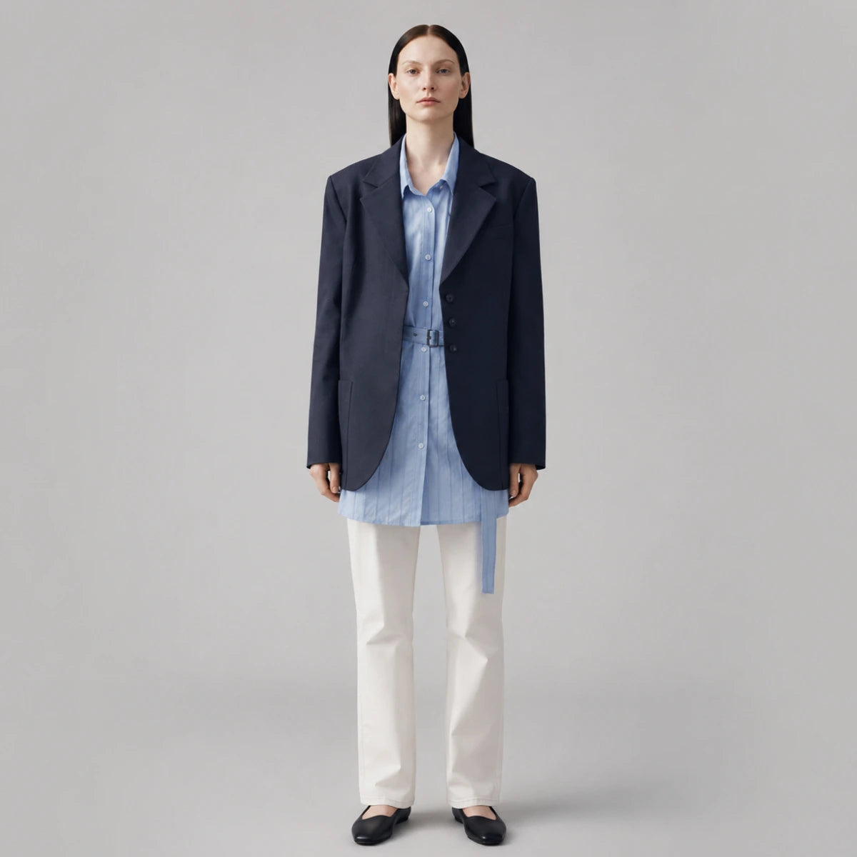 LENEDIFIE Wool-Blend Silhouette Jacket