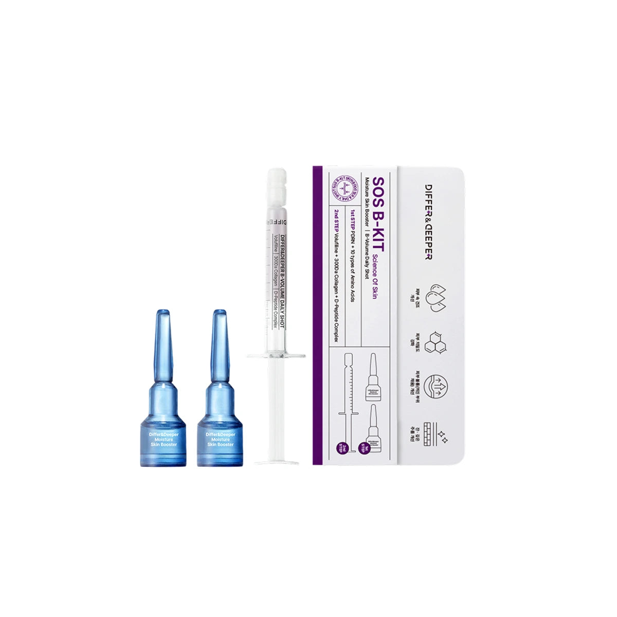 DIFFER&DEEPER S.O.S B Kit – B-Volume Daily Shot (2.5ml x 1ea) + Moisture Skin Booster (2ml x 2ea)