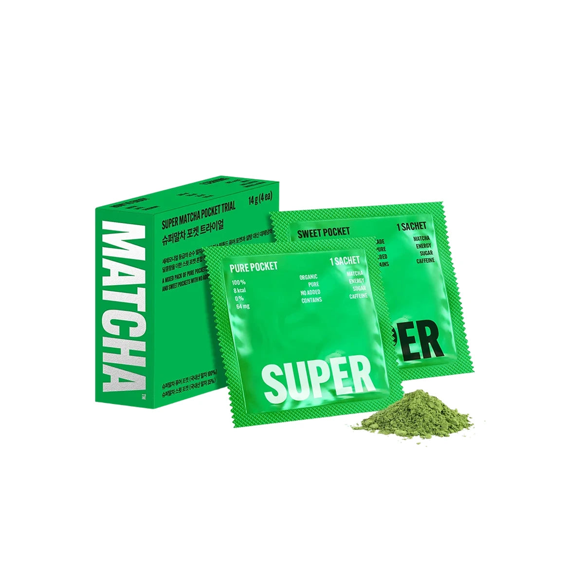Super Matcha Pocket Trial Set (Pure Pocket x2, Sweet Pocket x2)