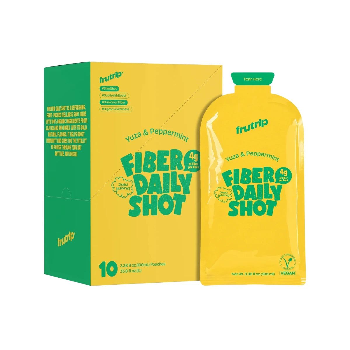 FRUTRIP Vegan Fiber Daily Shot- Yuja and Mint (100ml X 10 pouches/box)