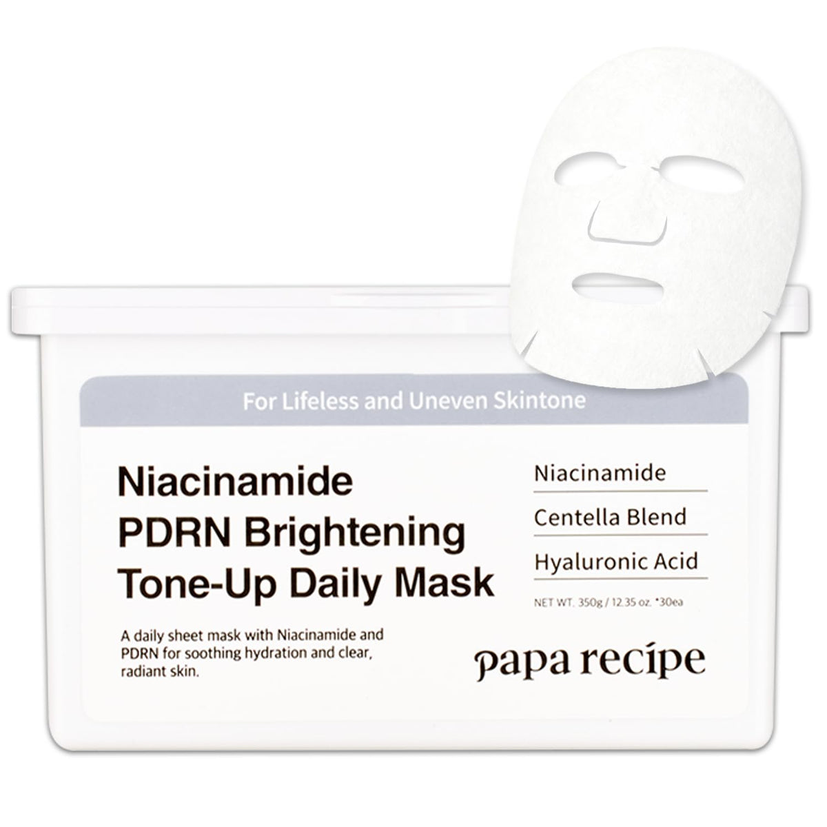 Papa Recipe Niacinamide PDRN Brightening Tone-Up Daily Mask 30 Sheets