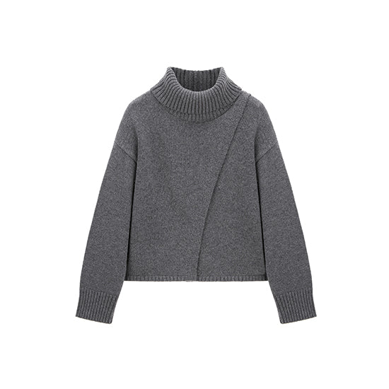 Celebshop Edition Slanted Slit Turtle neck Knit