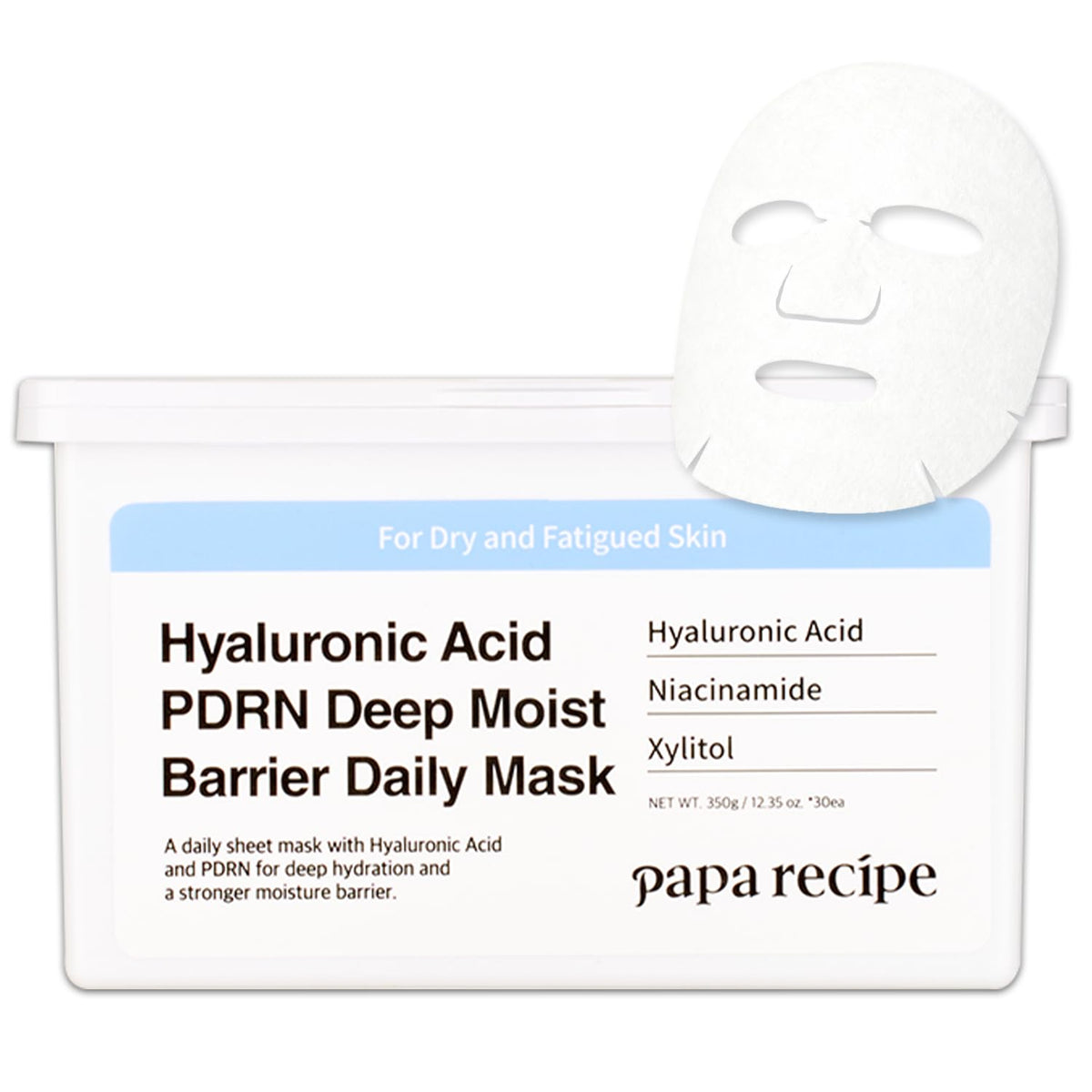 Papa Recipe Hyaluronic Acid PDRN Deep Moist Barrier Daily Mask 30 Sheets