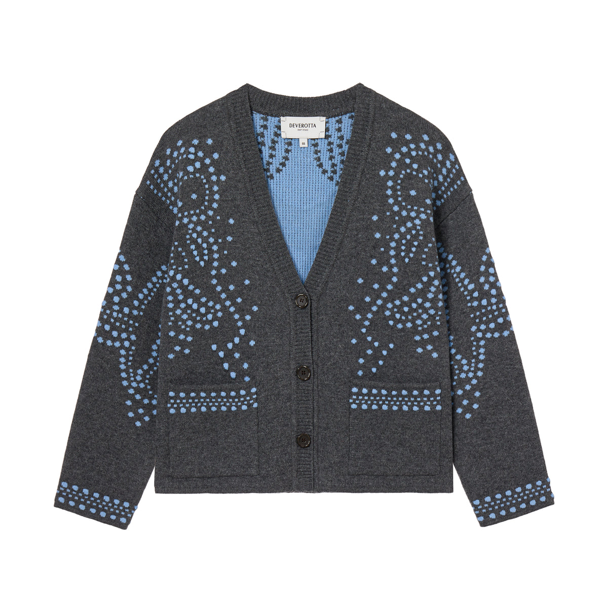 Deverotta Dodo Silk Cashmere Applique knit Jacket