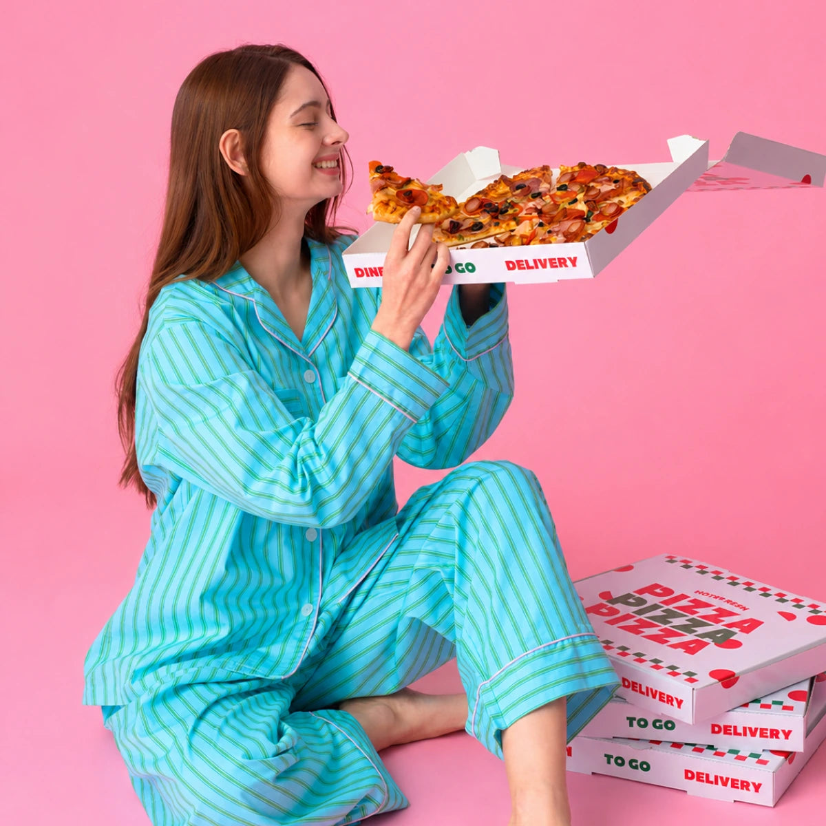 nareun Brezm Cotton Long Pajama Set
