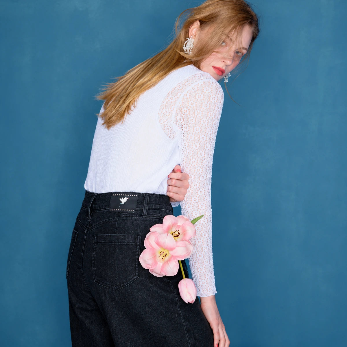 DEVEROTTA Dodo Bird Stitch Fringe Wide-Leg Denim Pants