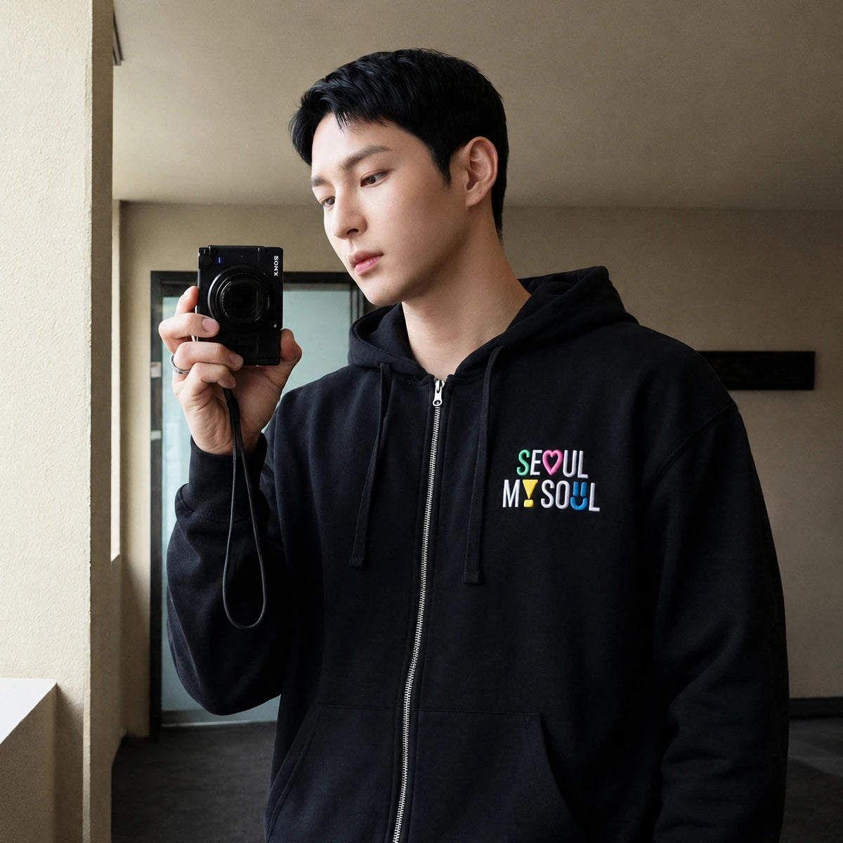 ENM X Seoul Seoul Hood Zip-Up Hoodie