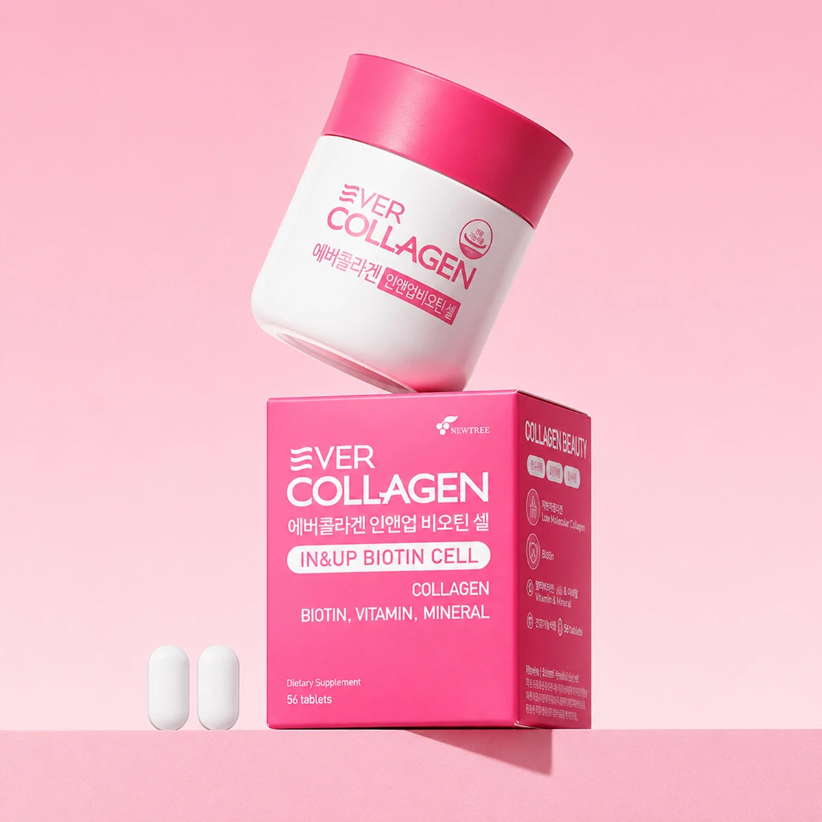 Ever Collagen In & Up Biotin Cell, 56 Tablets