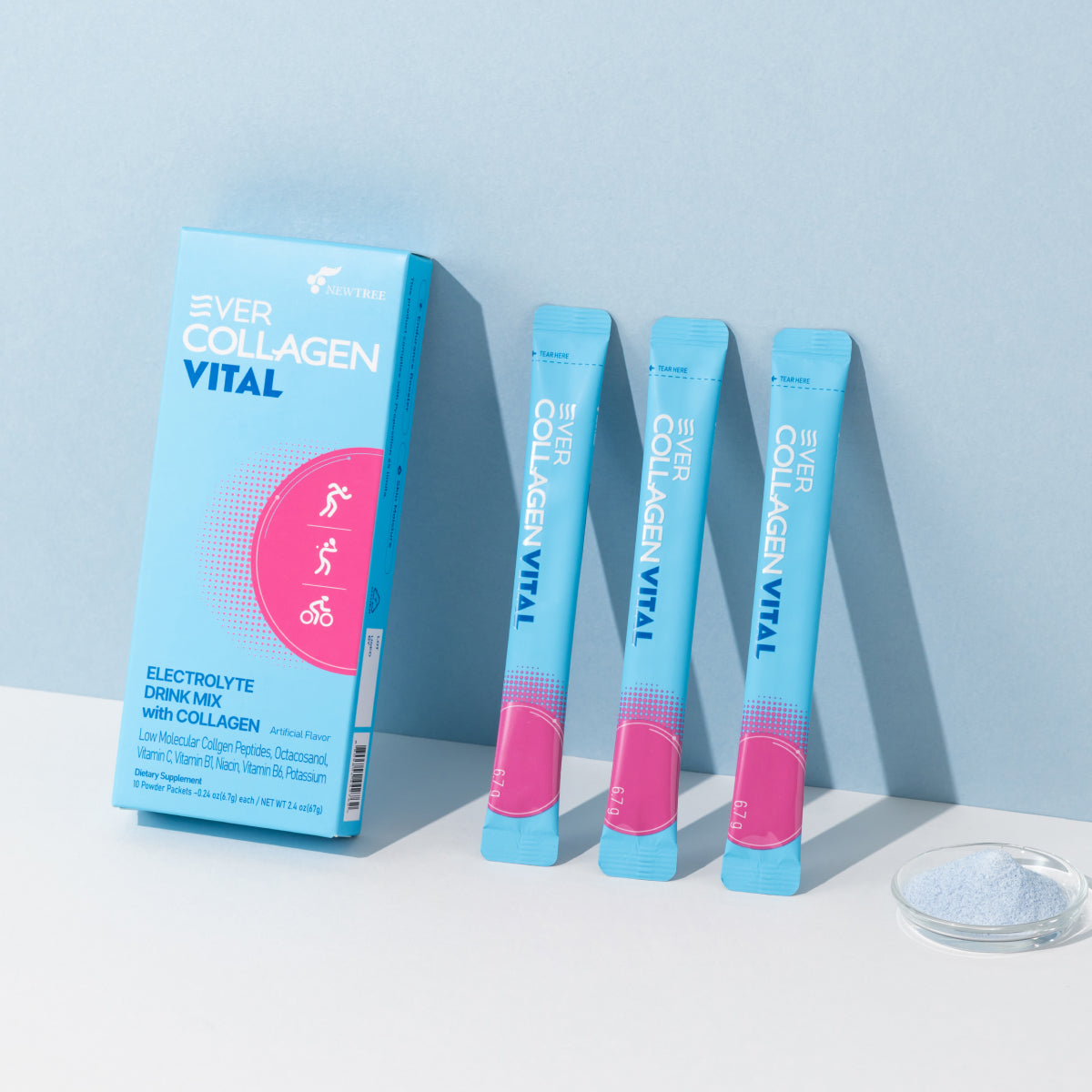 Ever Collagen Vital Electrolytes Drink Mix with Collagen, 6.7g x 10 Sticks