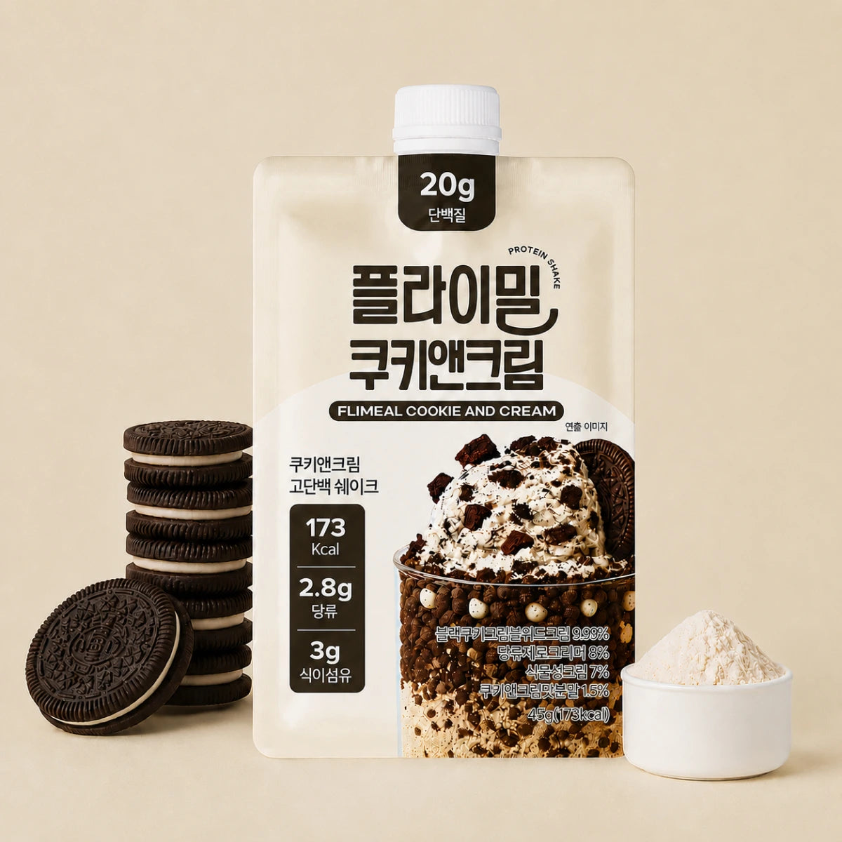 Flimeal Cookie and Cream Pouch 315g (45g*7ea) 1Pack