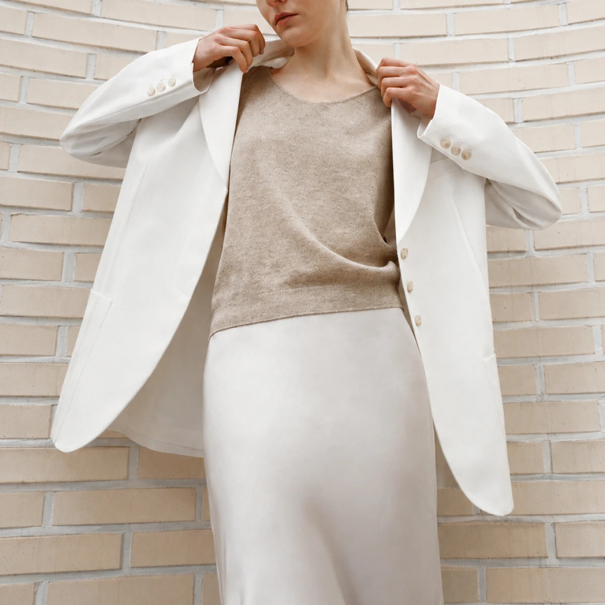 LENEDIFIE Wool-Blend Silhouette Jacket