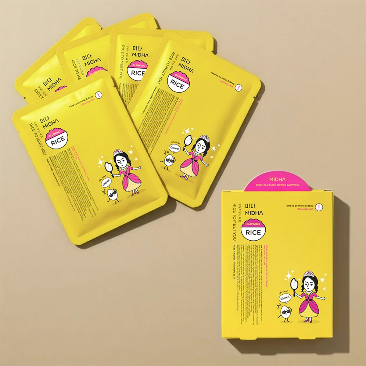 MIDHA Rice Milk Mask Hydro Glowing (23ml*5ea)