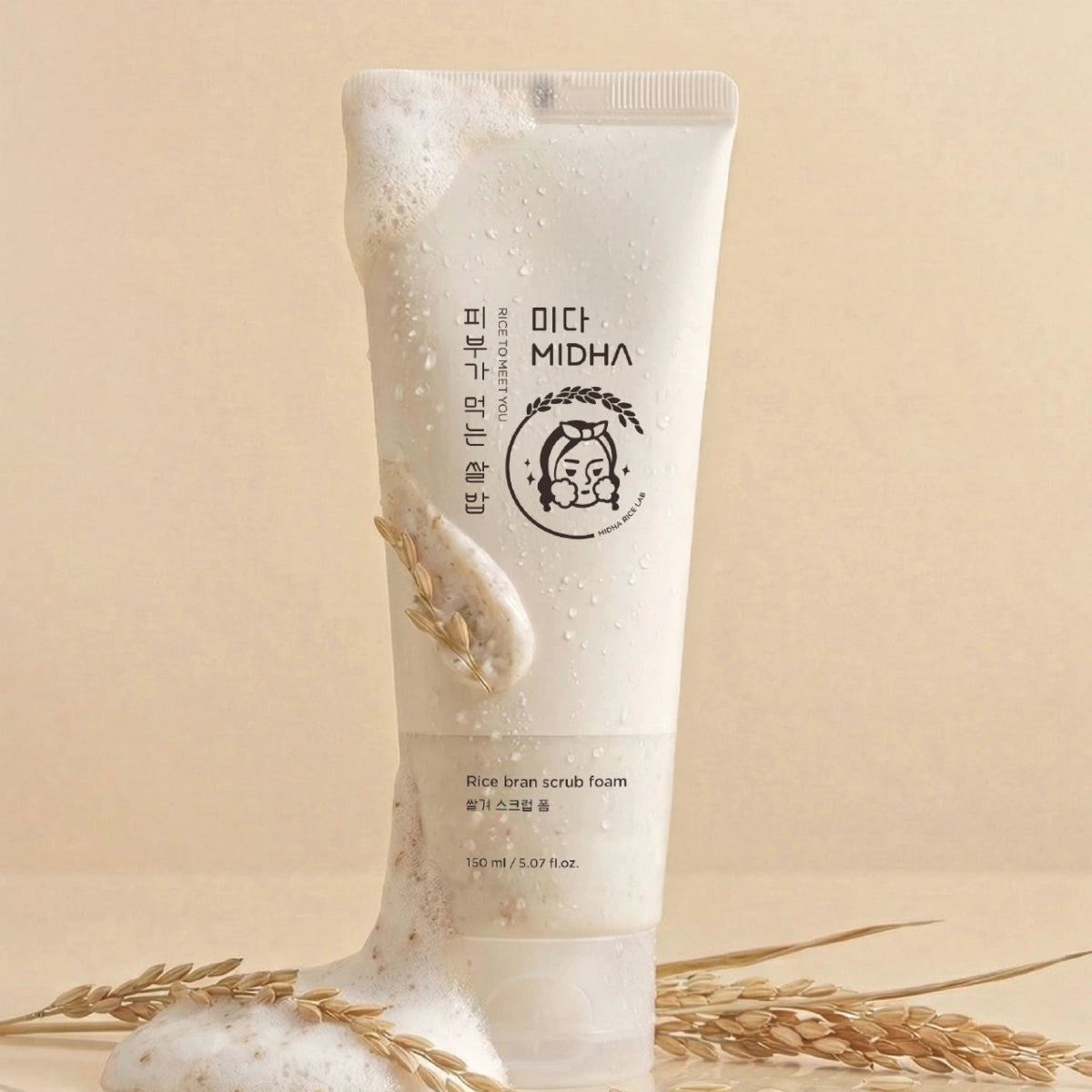 MIDHA Rice Bran Scrub Foam 150ml