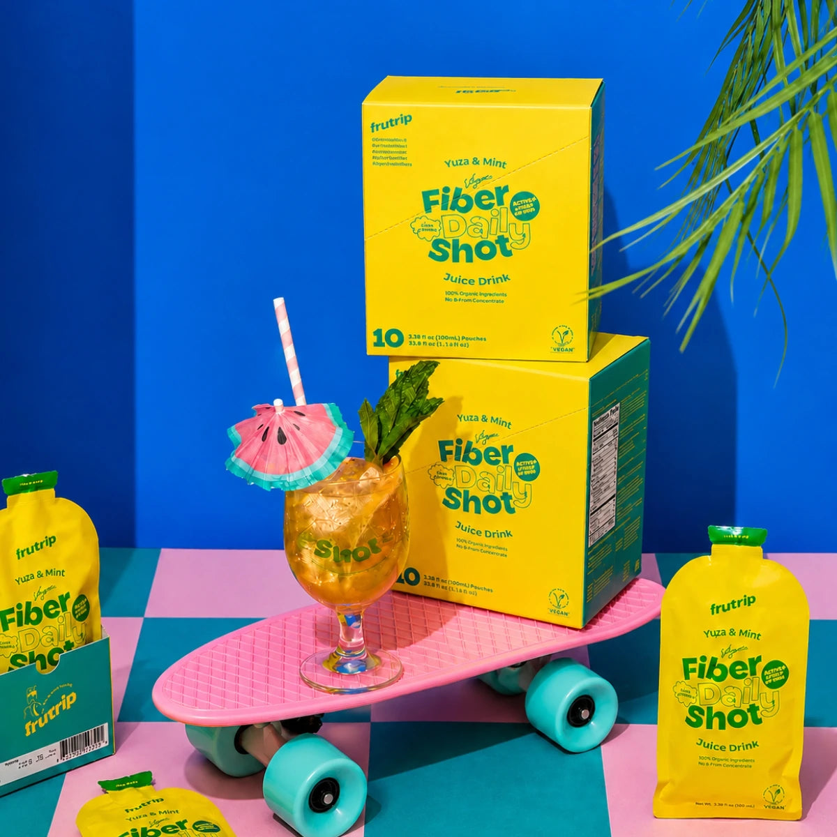 FRUTRIP Vegan Fiber Daily Shot- Yuja and Mint (100ml X 10 pouches/box)