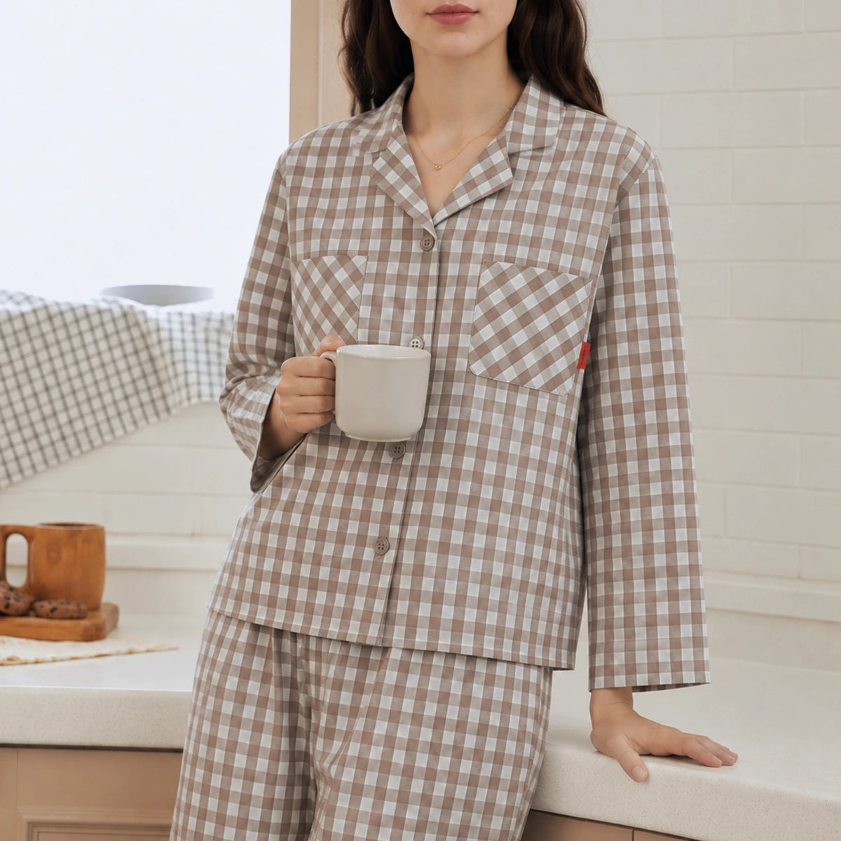 nareun Basic Long-Sleeve Pajama Set + Gelato Trunks 3-Pack + [Gift] Socks (Random Color)
