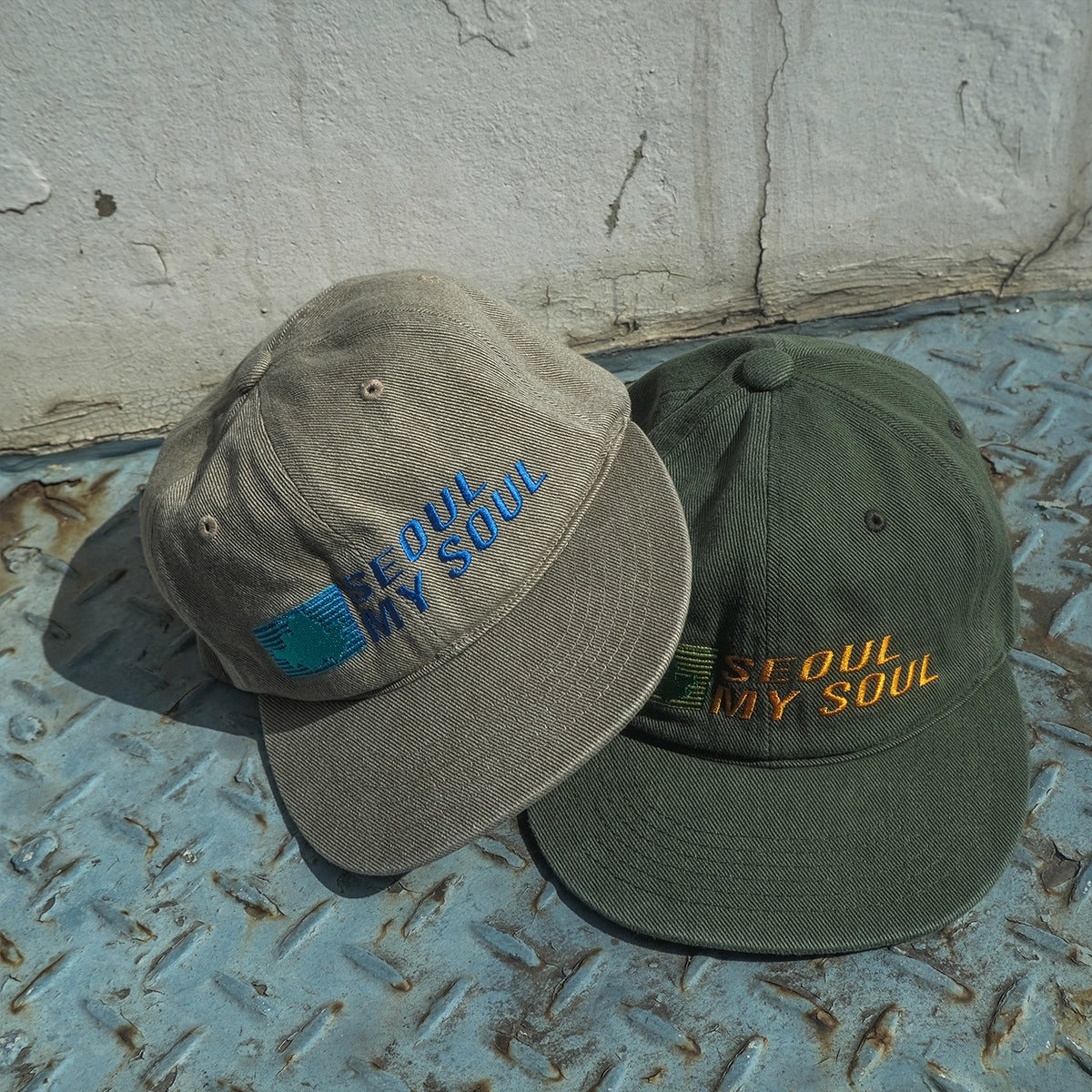 ENM X Seoul Vintage Washed Ball Cap (Deep Green)