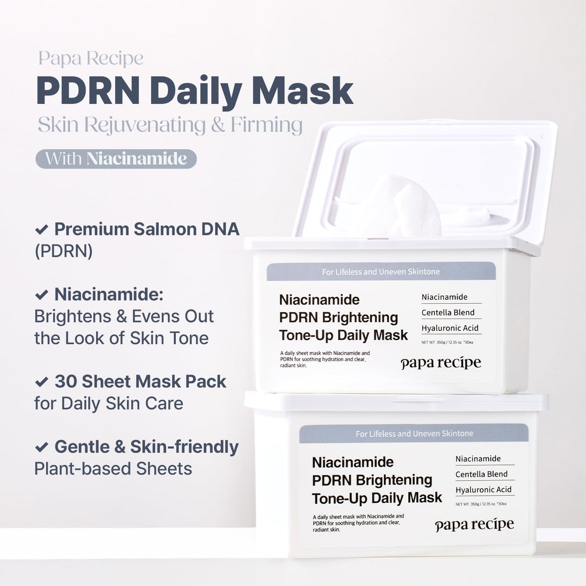 Papa Recipe Niacinamide PDRN Brightening Tone-Up Daily Mask 30 Sheets