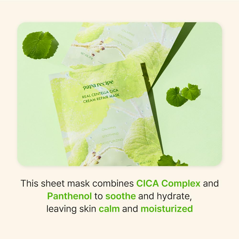 Papa Recipe Real Centella Cica Cream Repair Mask 10 Sheets
