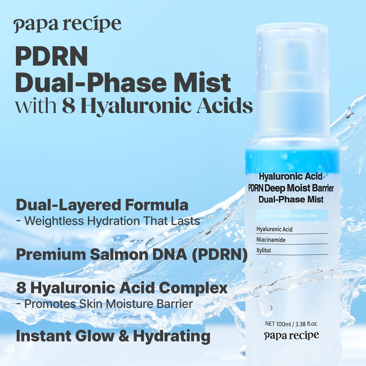 Papa Recipe Hyaluronic Acid PDRN Deep Moist Barrier Dual Phase Mist 100 ml