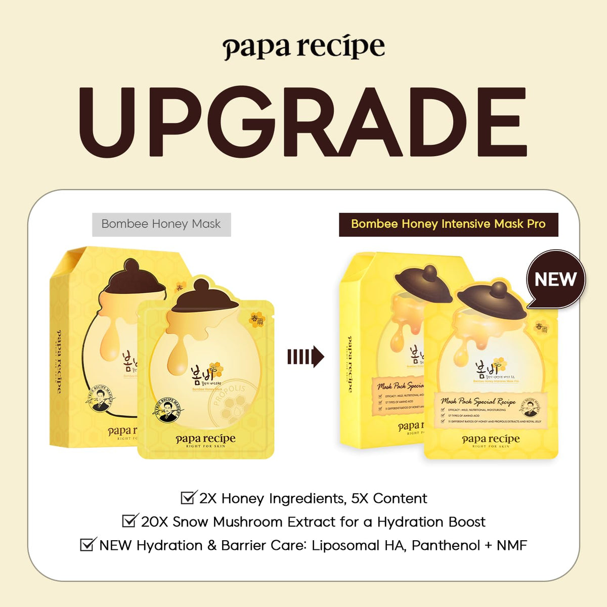Papa Recipe Bombee Honey Intensive Mask Pack Pro 10 Sheets