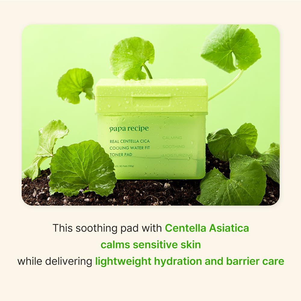 Papa Recipe Real Centella Cica Cooling Water Fit Toner Pad 80 EA