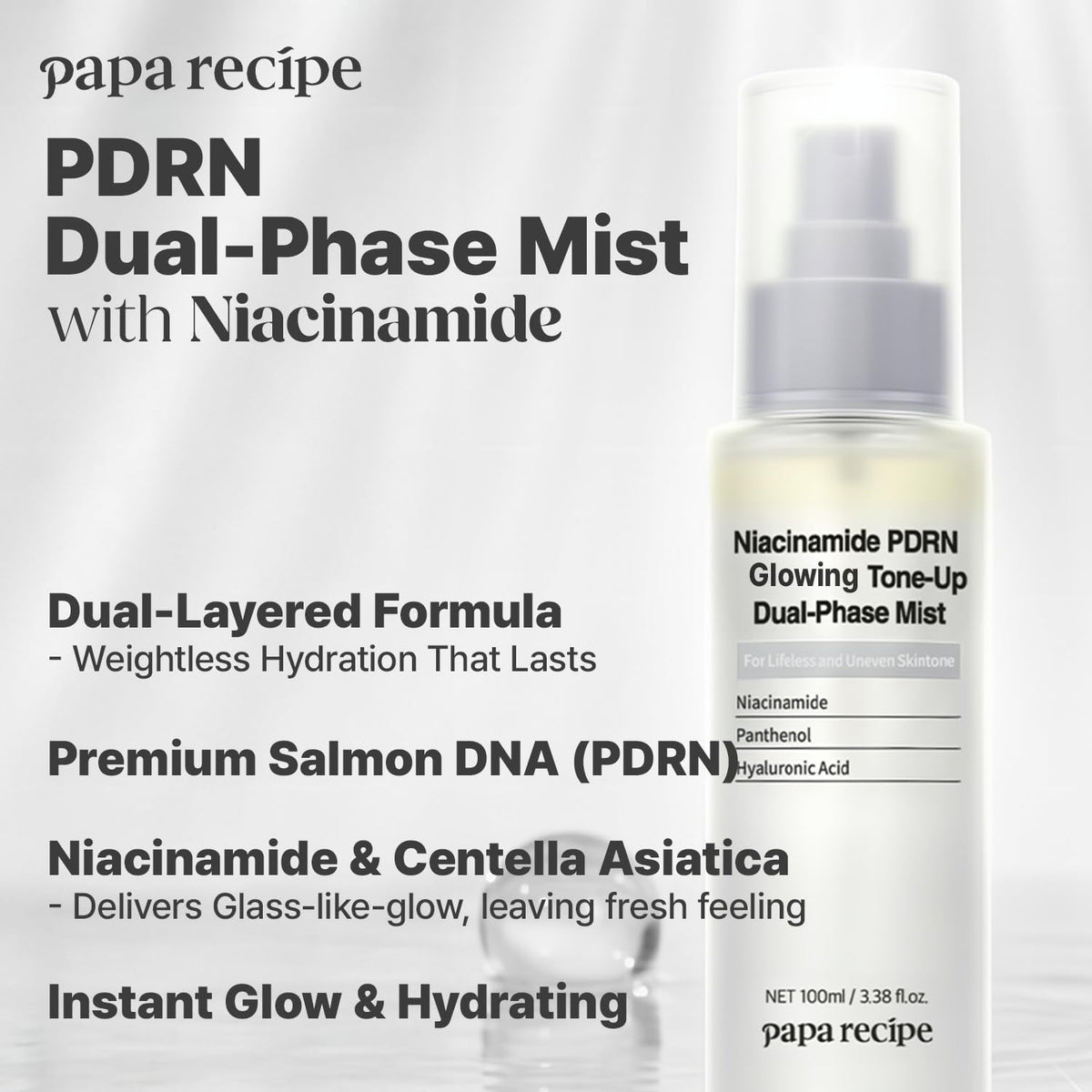 Papa Recipe Niacinamide PDRN Glowing Tone-Up Dual-Phase Mist 100 ml