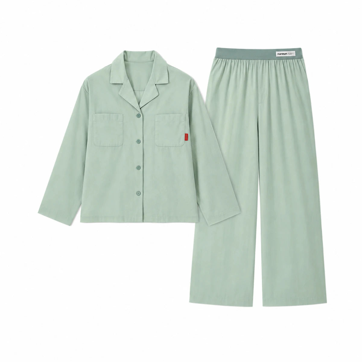 nareun Basic Long-Sleeve Pajama Set (Mint / FREE)