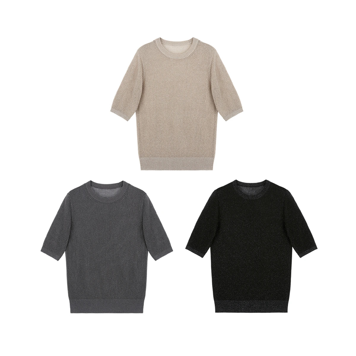 CelebShop edition French Linen Metallic Knit (Set of 3)