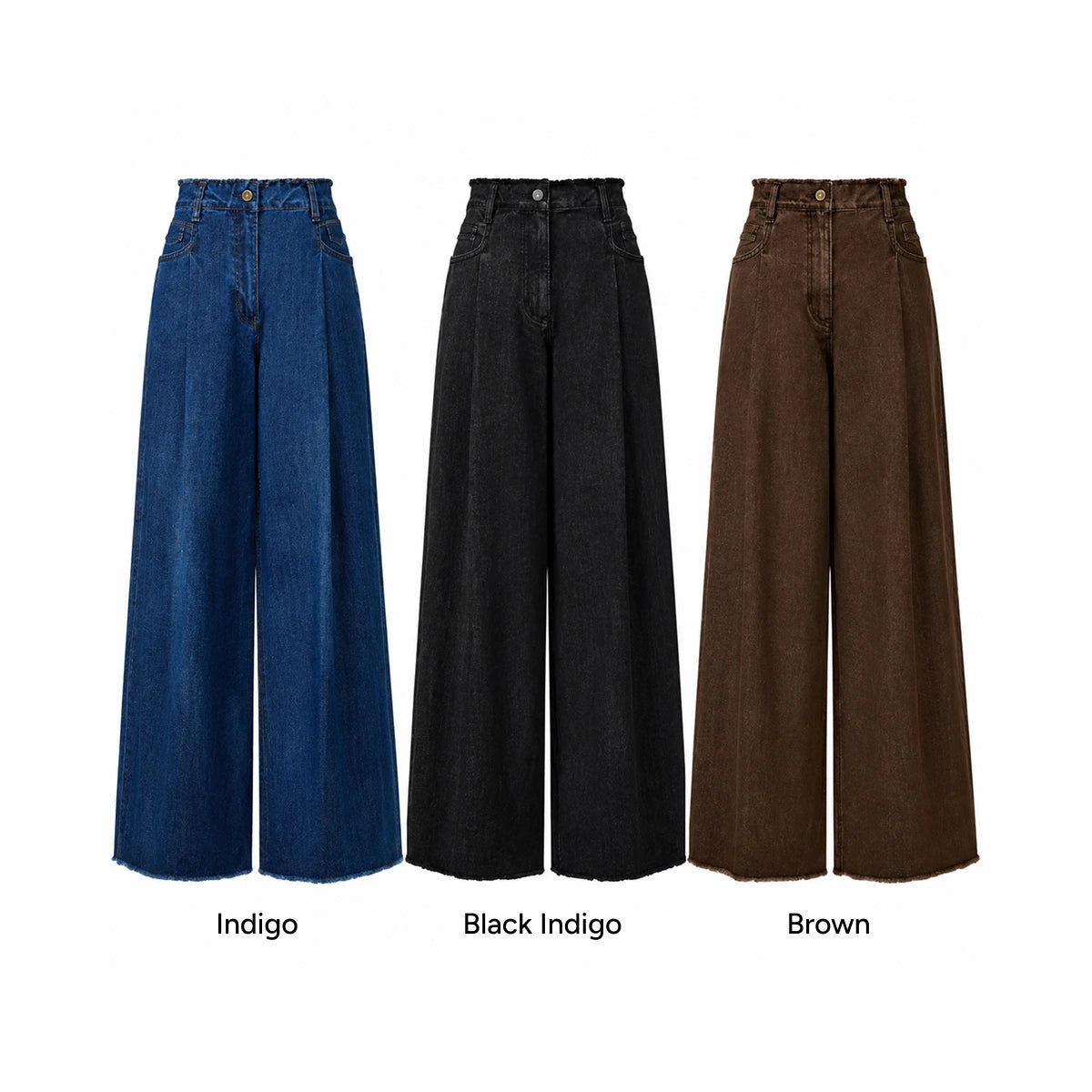 DEVEROTTA Dodo Bird Stitch Fringe Wide-Leg Denim Pants
