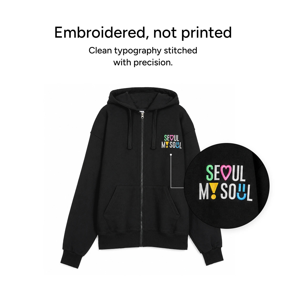 ENM X Seoul Seoul Hood Zip-Up Hoodie