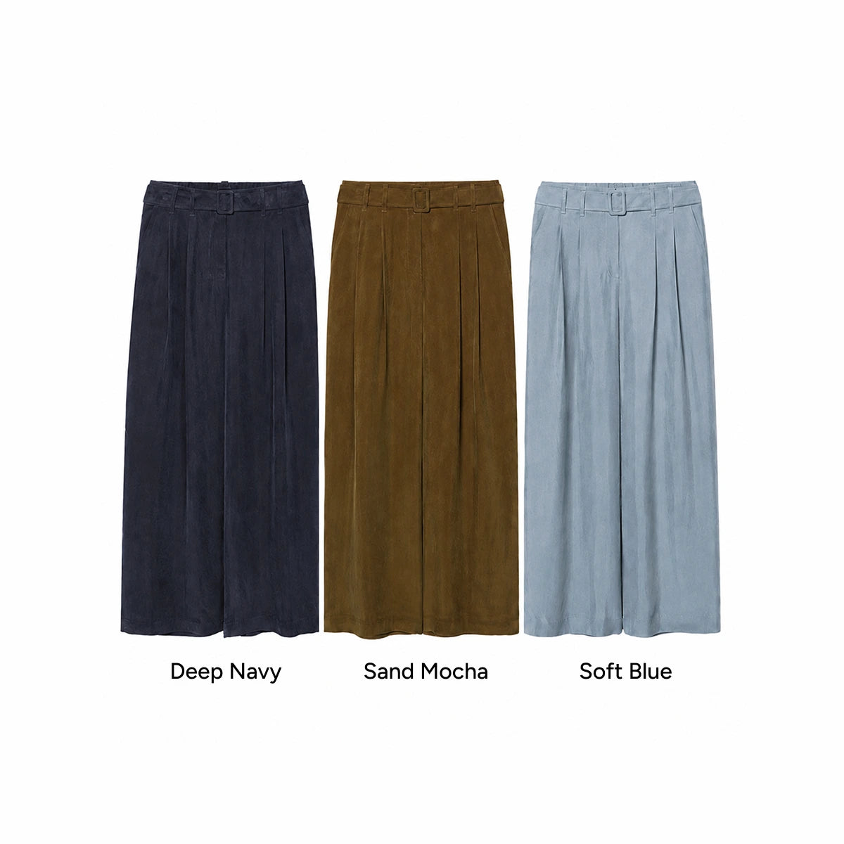 LENEDIFIE Bemberg Cupro Belted Pants