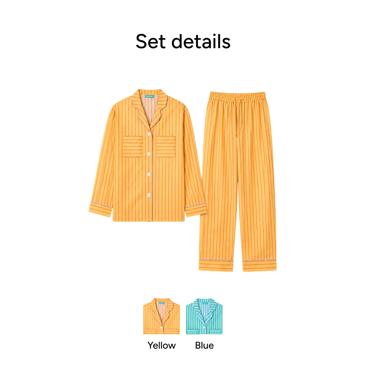 nareun Brezm Cotton Long Pajama Set