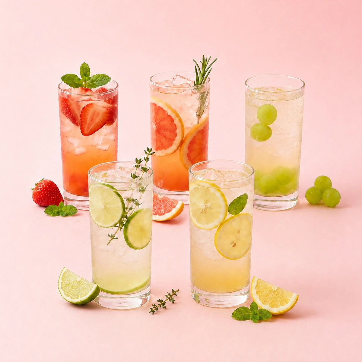 Damtuh BT Kombucha 5-Flavor Variety Pack ( Shine Muscat, Strawberry, Lime, Lemon, Grapefruit | 50 Sticks )