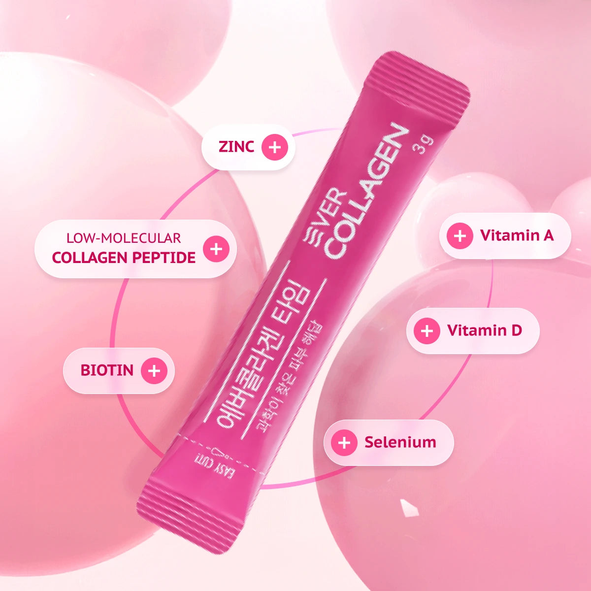 Ever Collagen Time Low Molecular Collagen Peptides Powder Stick, 3g x 10 Sticks