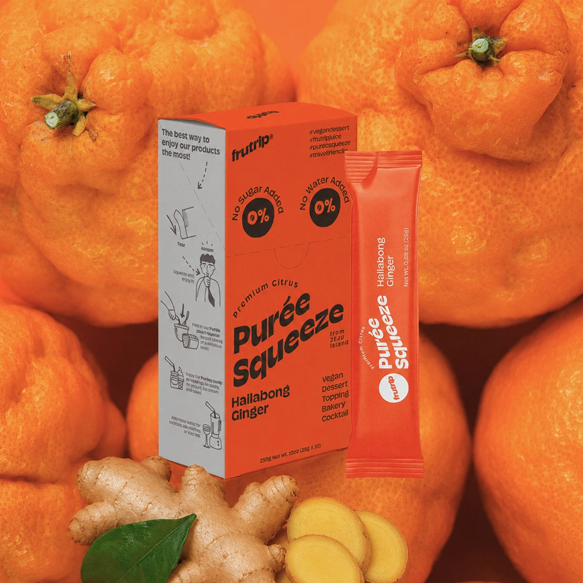 FRUTRIP Vegan Purée Squeeze- Hallabong and Ginger(20g X 15 sticks/box)