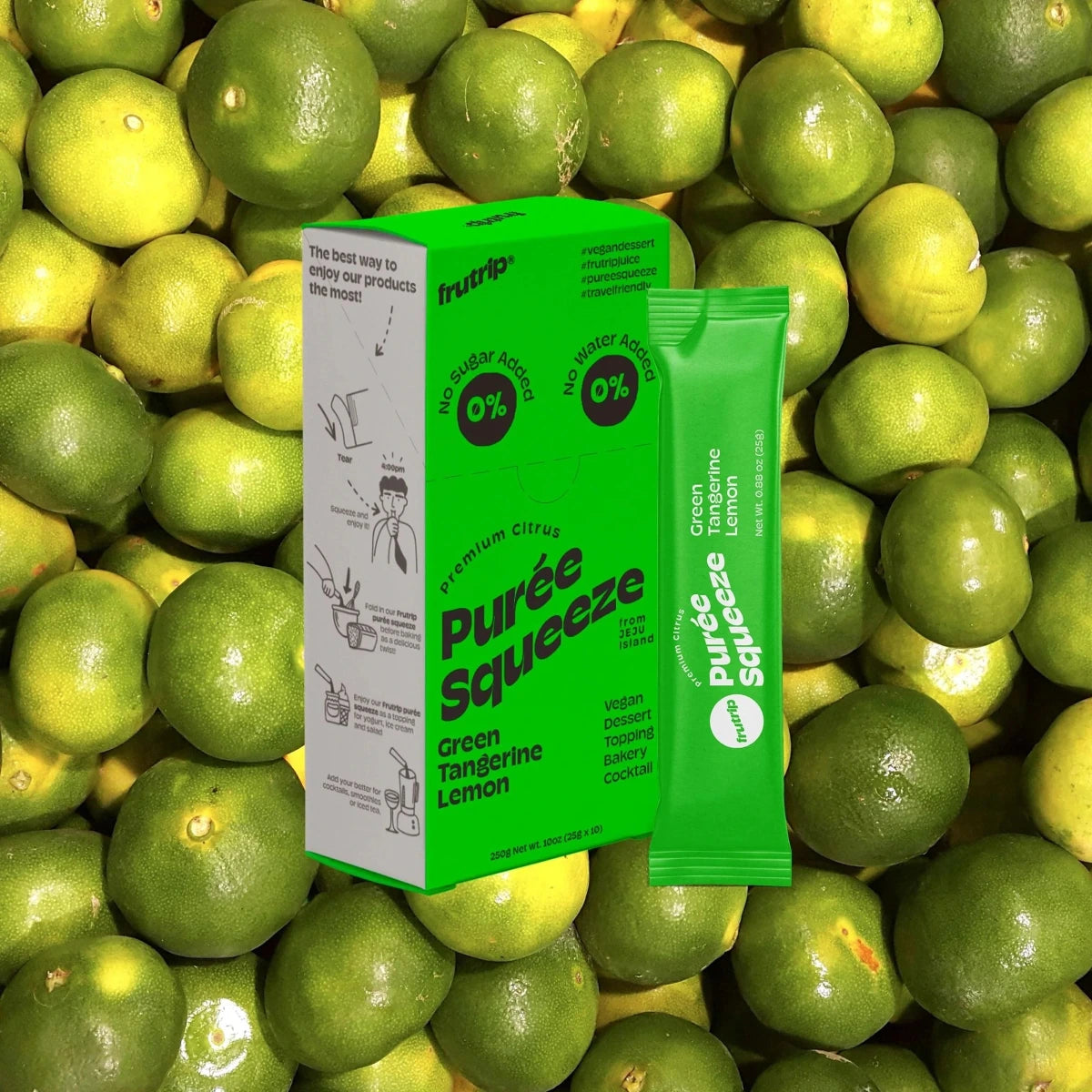 FRUTRIP Vegan Purée Squeeze Young Green Tangerine and Lemon (20g X 15 sticks/box)