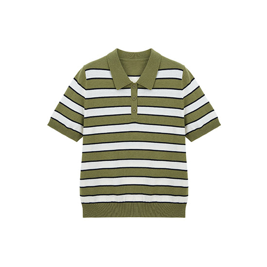 Celebshop Edition Cotton Stripe Collar Knit 3 pcs SET