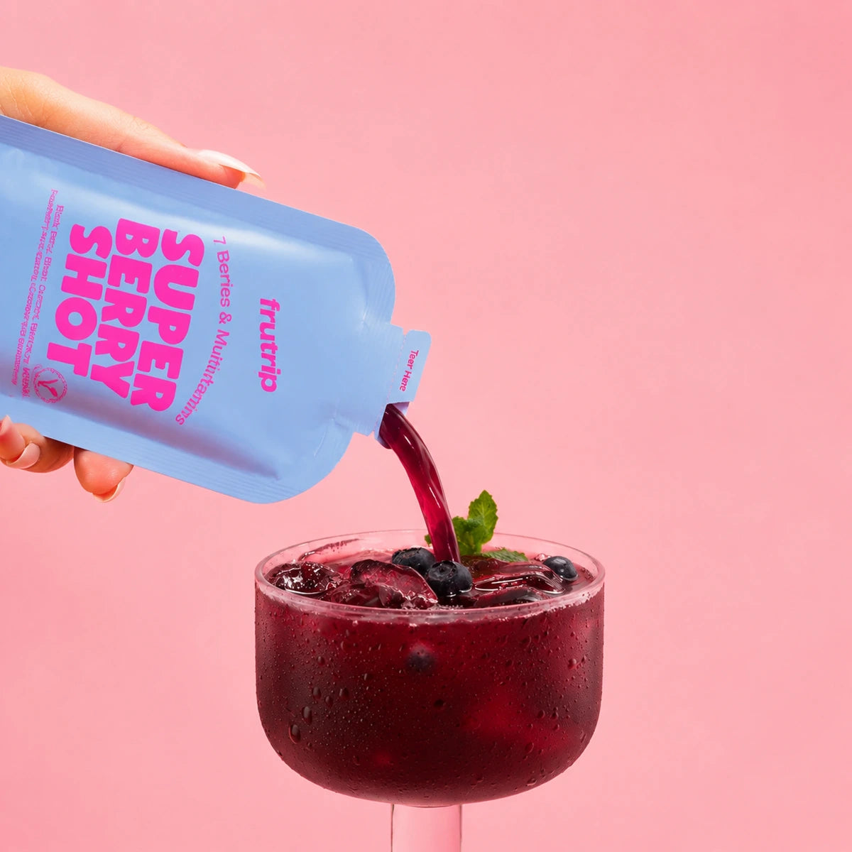 FRUTRIP Vegan Super Berry Shot- Multi-Vita 7 Berries Mix (100ml X 10 pouches/box)