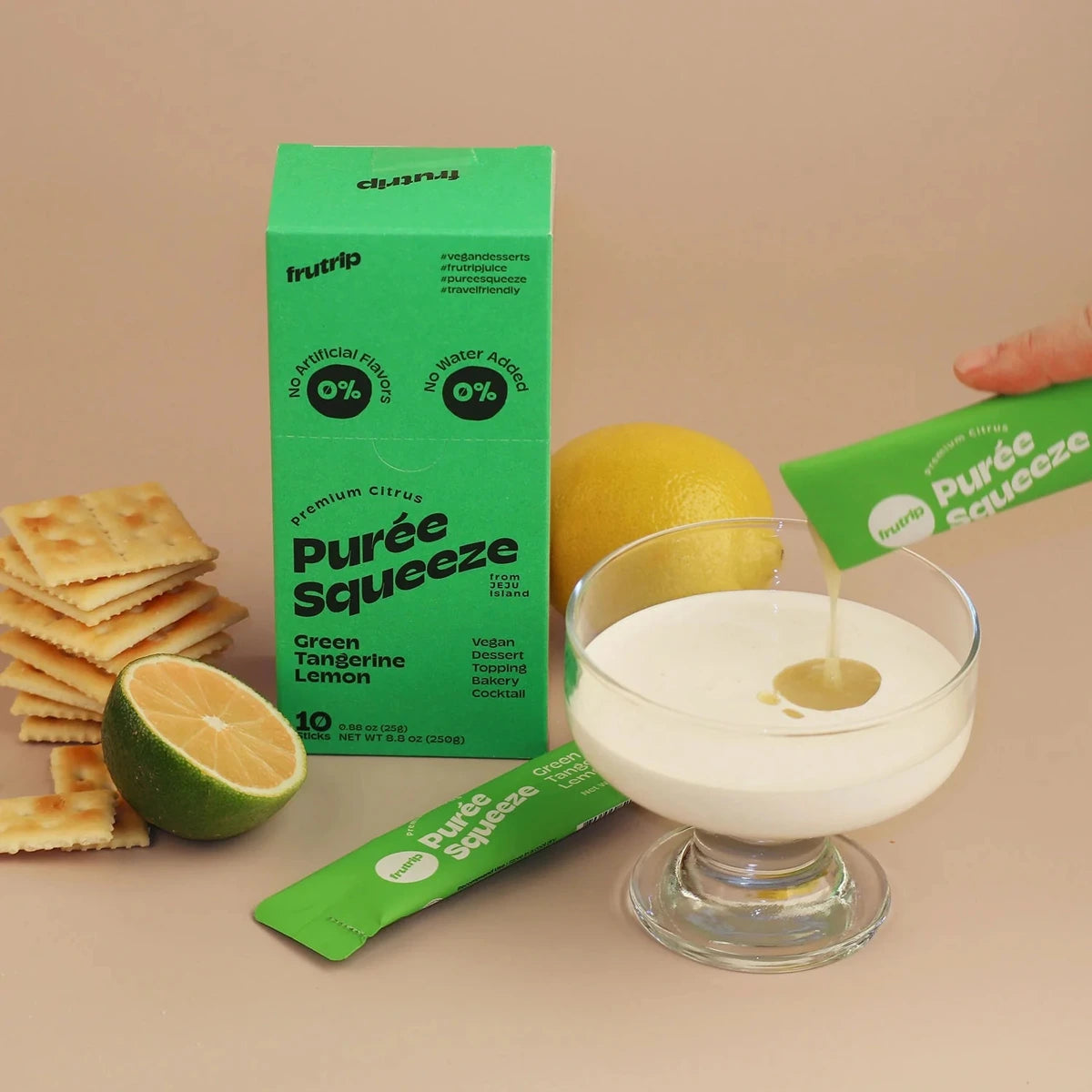 FRUTRIP Vegan Purée Squeeze Young Green Tangerine and Lemon (20g X 15 sticks/box)