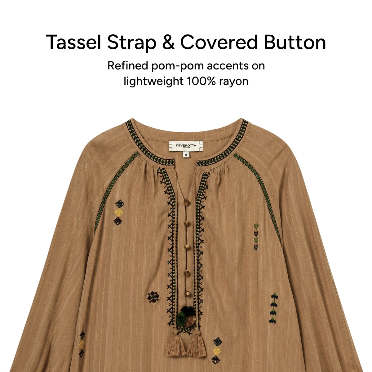DEVEROTTA Ethnic Tassel Blouse