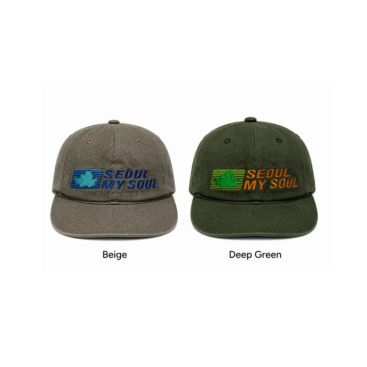 ENM X Seoul Vintage Washed Ball Cap (Beige)