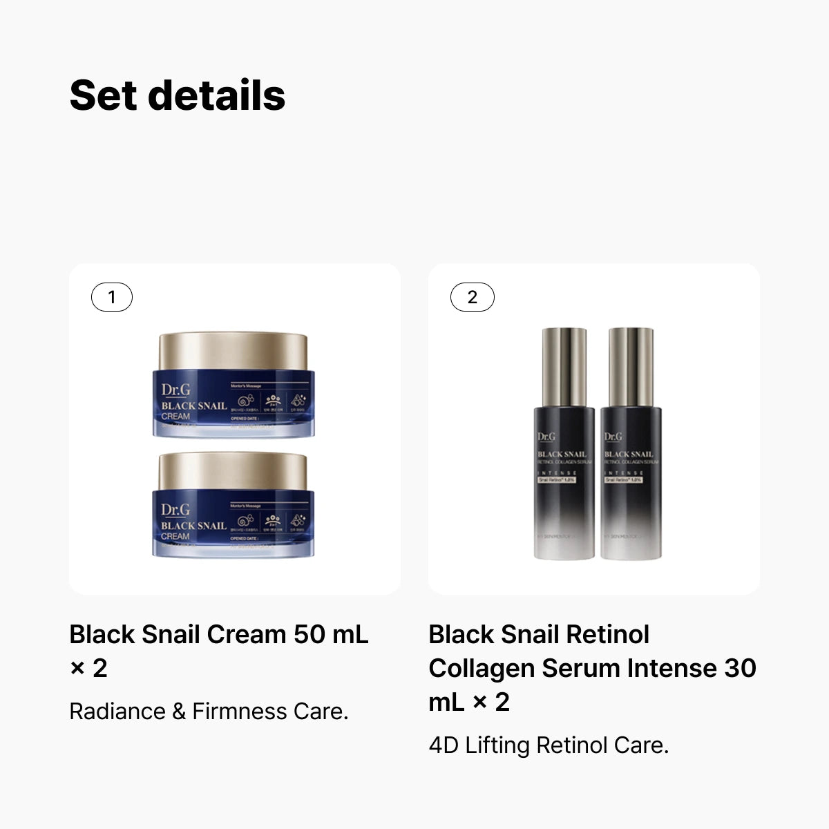 Dr.G Black Snail Serum & Cream Duo Set