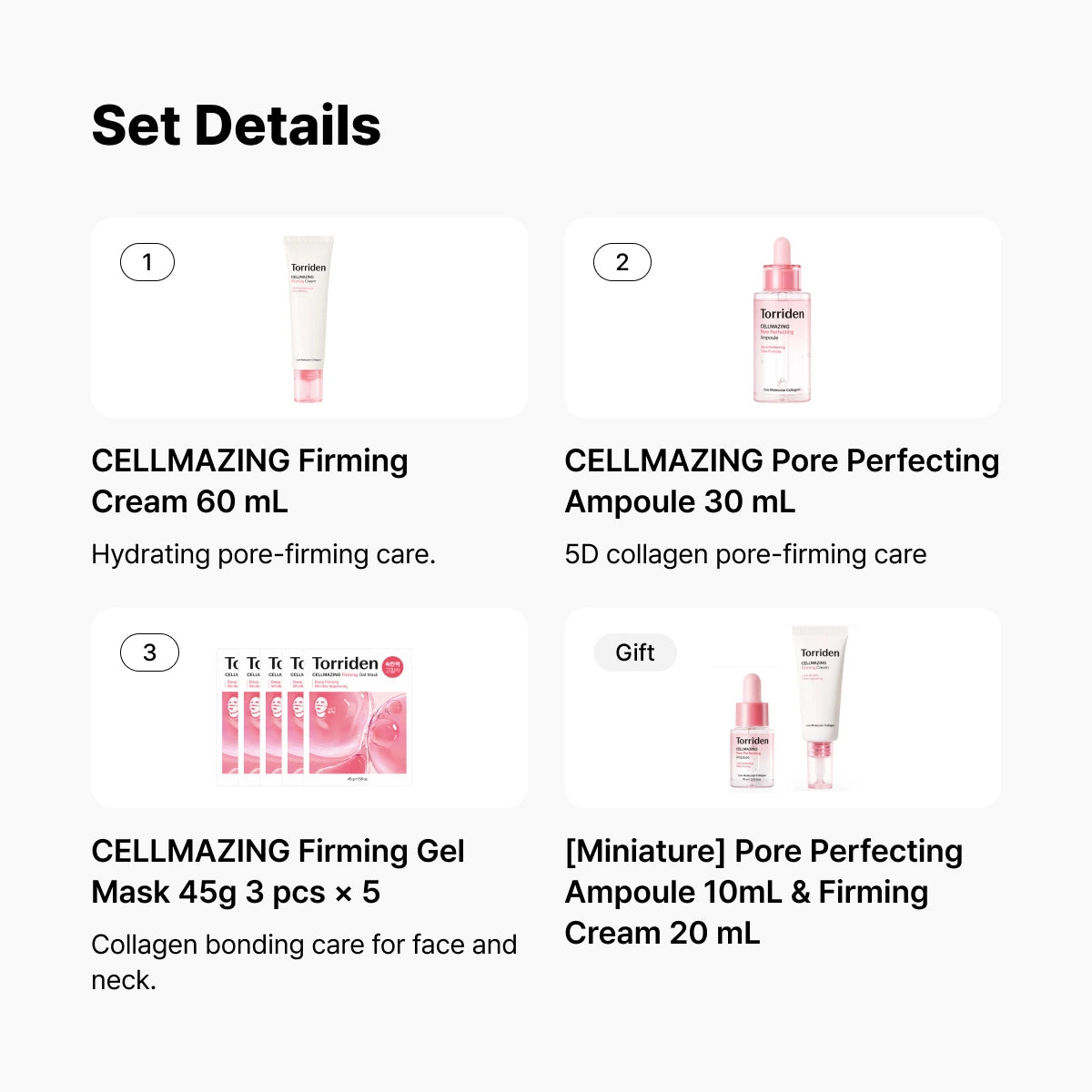 Torriden CELLMAZING Mask & Skincare Set (5 Masks + Cream 60ml + Ampoule 30ml + Mini Ampoule & Cream)