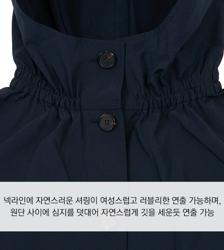 Celebshop Edition Hooded Cape Short Trech Navy