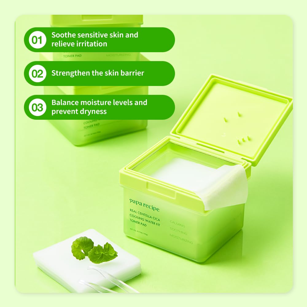 Papa Recipe Real Centella Cica Cooling Water Fit Toner Pad 80 EA