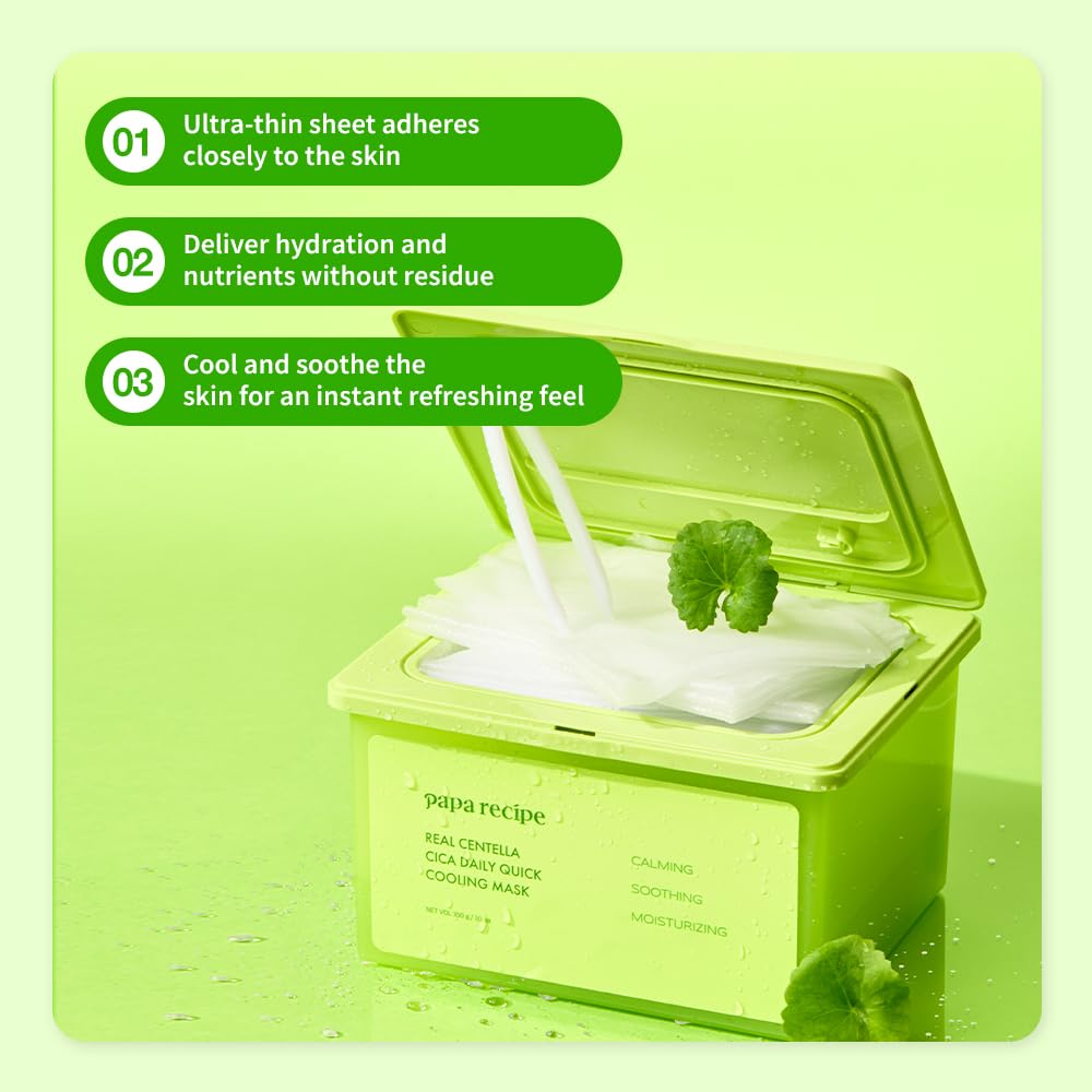 Papa Recipe Real Centella Cica Daily Quick Cooling Mask 30 Sheets