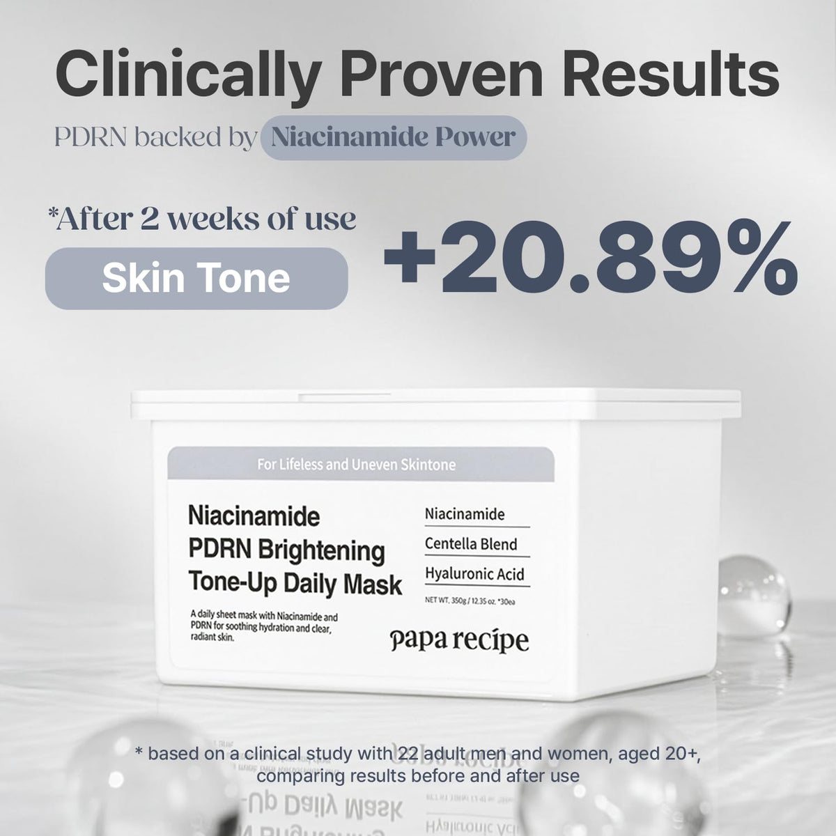 Papa Recipe Niacinamide PDRN Brightening Tone-Up Daily Mask 30 Sheets